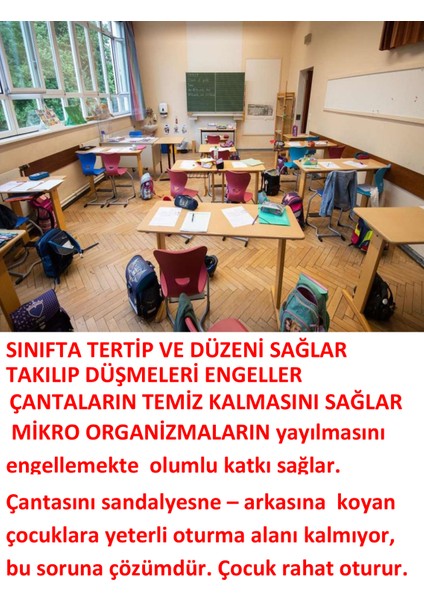 Okul Çanta Askısı 1 Adet Öğrenci Sıra Masa Yaylı Askı Aparatı Organizer Düzenleyici fırsatları
