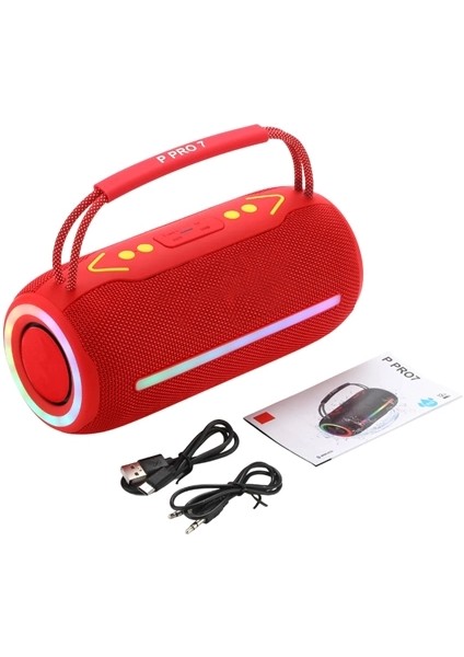 360 Rgb Led'li Taşınabilir Bluetooth Hoparlör – Kırmızı, Usb/tf Destekli modelleri