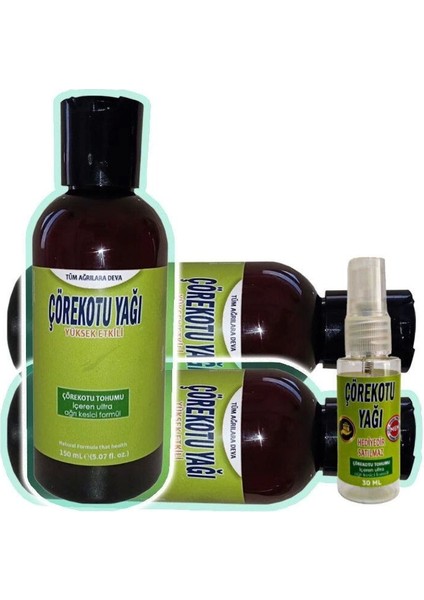 Çörek Otu Vücut Sızılarını Dindirici Masaj Bakım Yağı 3X150 Ml+Çörek Otu 30 ml Yağ ile