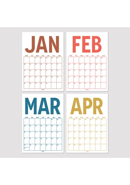 2025 Aylık Planlayıcı Duvar Takvimi, 33X48 Cm, A4, Spiralli Takvim, Minimalist, Boho Toprak Renkleri indirimleri