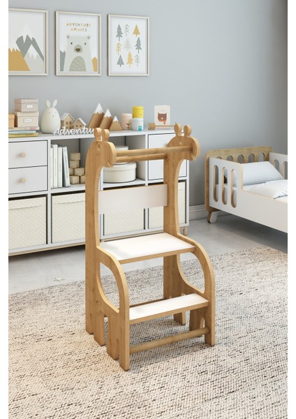 Zürafa Montessori Ahşap Öğrenme Kulesi