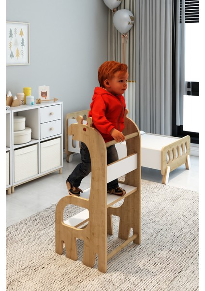 Zürafa Montessori Ahşap Öğrenme Kulesi fiyatları