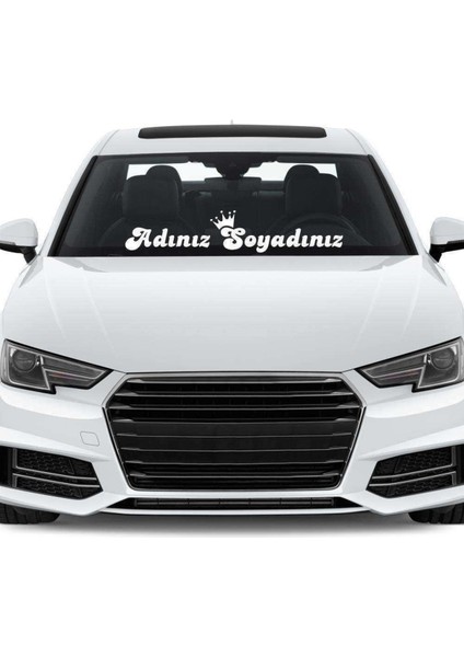 GMWAX Taçlı Isme Özel Ön Cam Yazı Yazdırma Oto Özel Yeni Sticker 60*12 cm