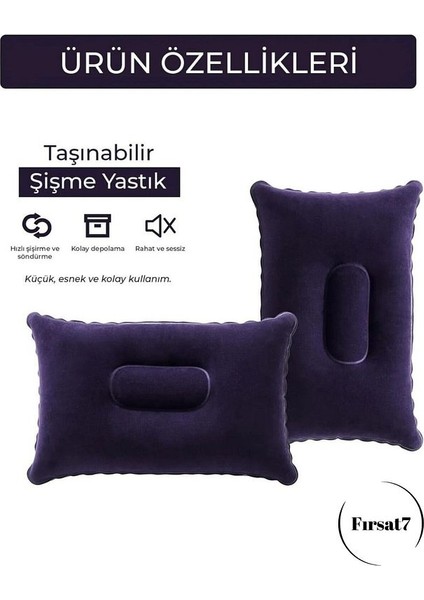 Kadife Kaplı Şişme Yastık Küçük Kamp Yastığı Seyahat Yastığı 1 Adet Şişme Yastık Kadife Kaplamalı fiyatları