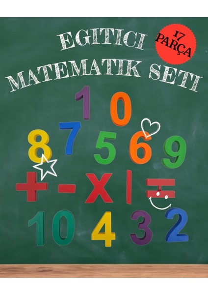 3D Baskı Renkli Matematik Öğrenme Seti (Sayılar ve Işlem Sembolleri 0-10)