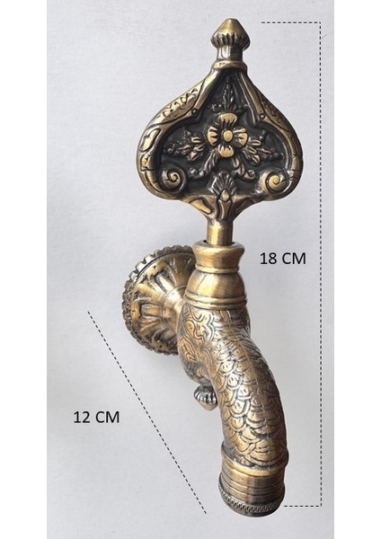 Lpd Hamam Taslı Ikili Desenli Özel Osmanlı Musluğu Antik