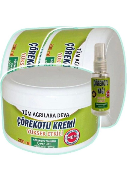 Çörek Otu Agrilara Bakım Kremi 3X200 Ml+30 ml Çörek Otu Yağı ile