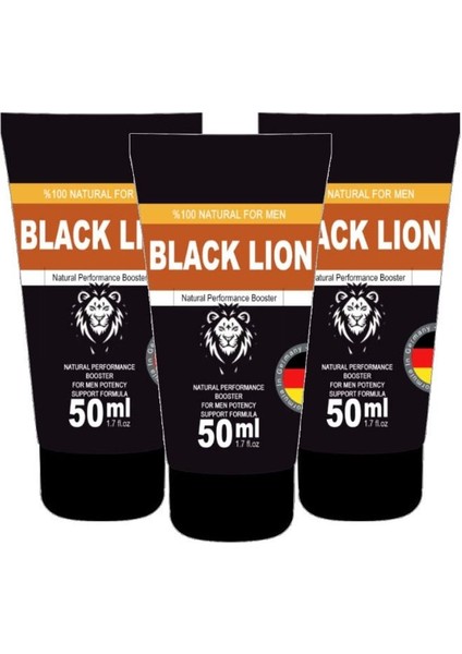 Black Lion 50 ml 3 Adet Men Booster Krem Erkeklere Özel Anlar Için Hareketlendirici Krem 72