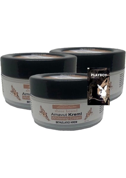 Arnavut Kremi 3X50 ml Cilt Renk Açıcı Masaj Bakım Kremi 1 Adet Jel ile
