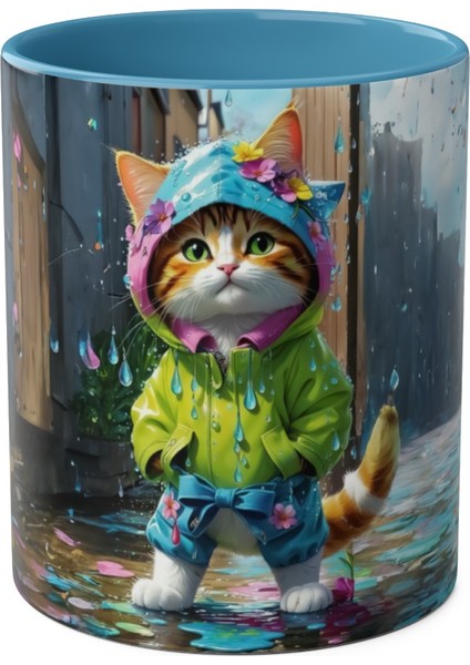 Kedi Desenli Baskılı Kupa
