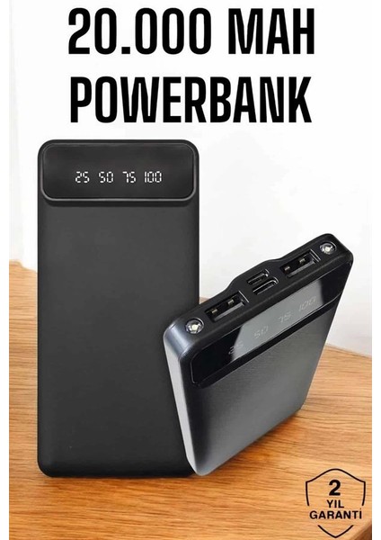 Buğz 20.000 Mah LED Işıklı LCD Ekran USB Girişli Type-C Lightning Powerbank fiyatları