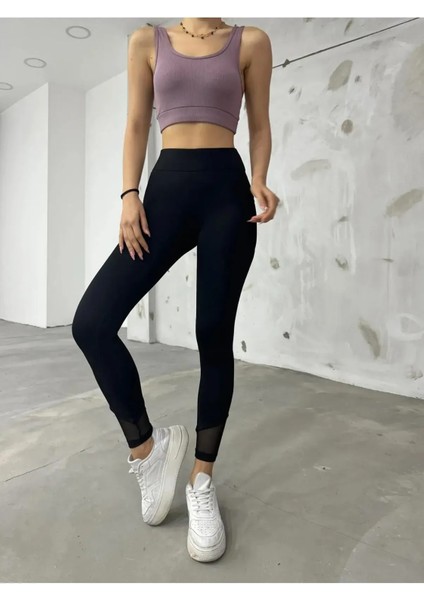 Bileği Tül Detaylı Cepli Scuba Tayt fırsatları