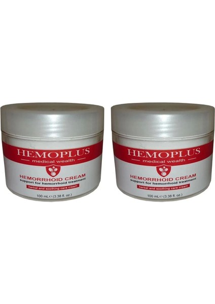 Hemoplus 100ML Kremi / Hemorrhoids Cream 50ML x 2 Adet