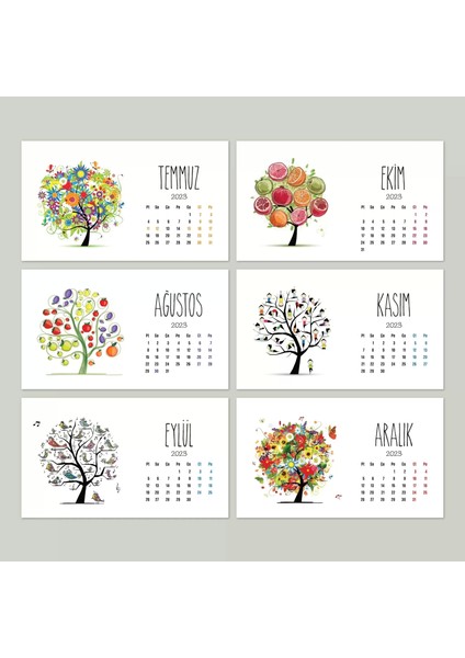 Dört Mevsim Ağaç Takvimi, 2026 Masa Takvimi, Ilkbahar Yaz Sonbahar Kış Ağaç Resimli Takvim indirimleri