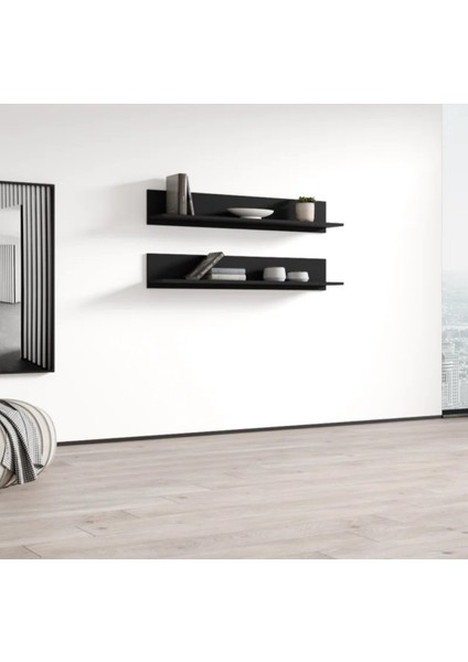 Dekoratif 2 Adet Siyah Çerçevelik, Duvar Rafı, Baharatlık, Montessori Raf 2 Decorative Frame, Wall Shelf, Spice Rack, 1 Piecemontessori Shelf1