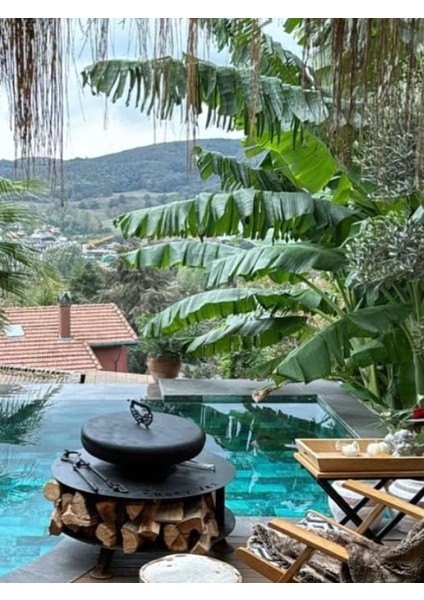 Fuji Odunluklu Ateş Çukuru | Bahçe Şöminesi & Bahçe Masası