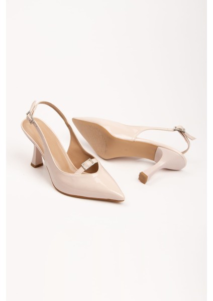 Tek Bant Arkasi Açık Kadın Topuklu Ayakkabı Rugan fiyatları