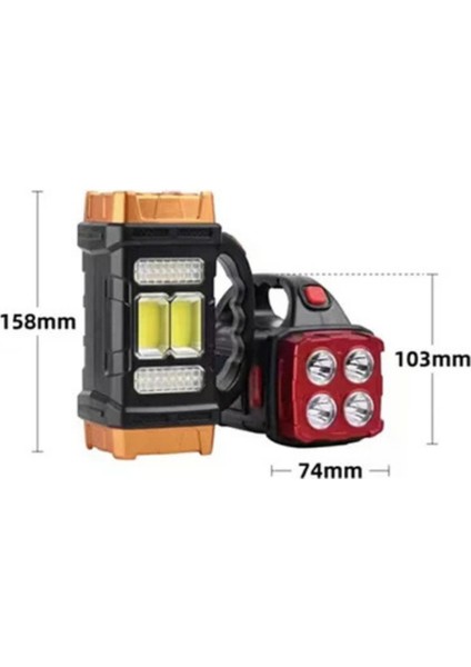 Büro Ev Ofis Kamp Keyfi Için 1500MAH Solar Şarjlı Taşınır Sızdırmaz LED Cob El Feneri indirimleri