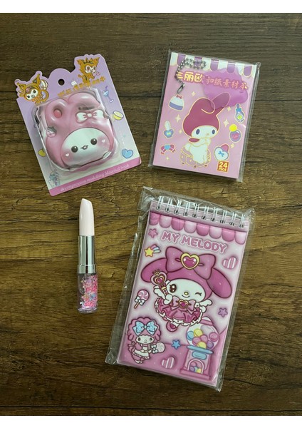 My Melody Kuromi Kırtasiye Seti 3 Adet Sticker Not Defteri 1 Adet Kalem Okul Set Defter indirimleri