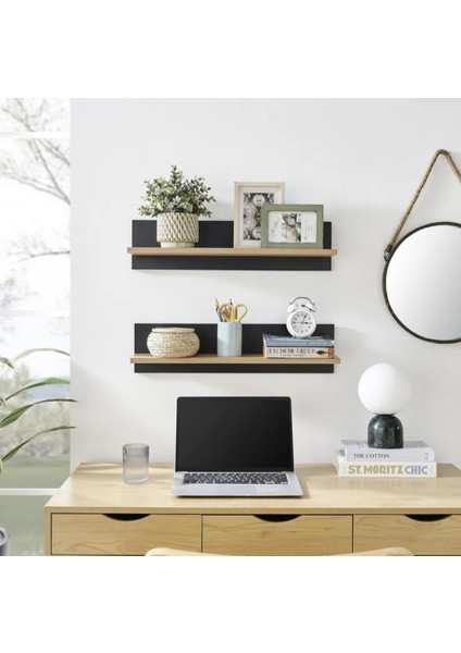 Dekoratif 2 Adet Siyah Atlantik Çerçevelik, Duvar Rafı, Baharatlık, Montessori Raf 2 Decorative Frame, Wall Shelf, Spice Rack, 1 Piecemontessori Shelf1