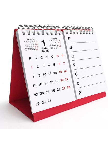 Haftalık Planlamalı Organizer Takvim, 2026 Masa Takvimi, Üçgen Takvim, Önceki ve Sonraki Aylar