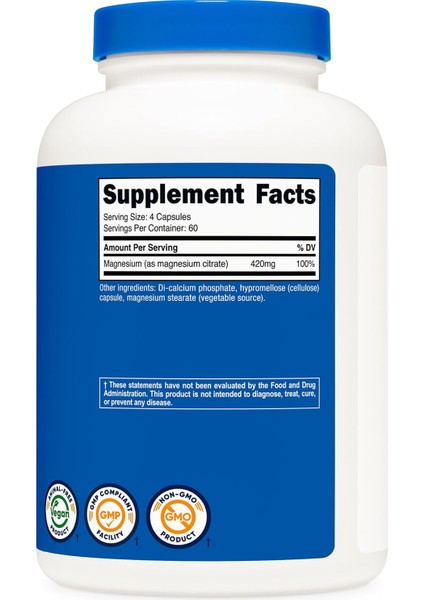 Cost Magnesium Citrate – Yüksek Emilimli ve Vejetaryen Magnezyum Takviyesi (240 Kapsül ) fiyatları