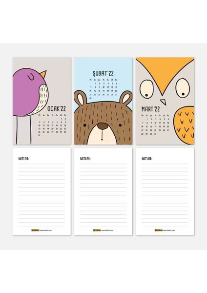 Hayvanlı Takvim Haftalık Planlayıcı 2026 Masa Takvimi Kraft fiyatları