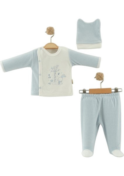 Tavşan Baskılı Kadife Zıbın Takım