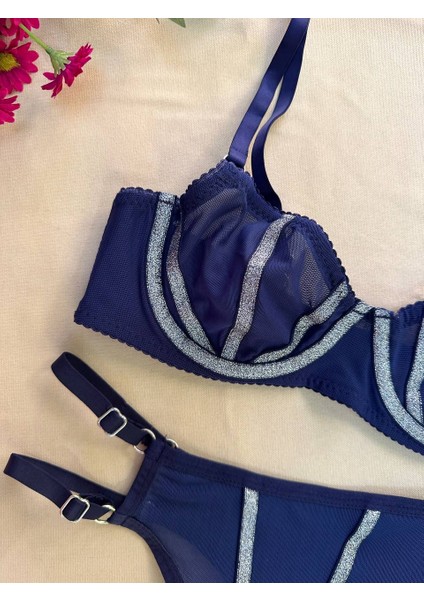 Lingerie Parlak Şerit Detaylı Sütyen & Tanga Takımı – 4 Renk fiyatları
