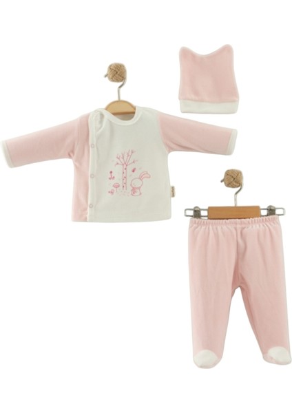 Tavşan Baskılı Kadife Zıbın Takım