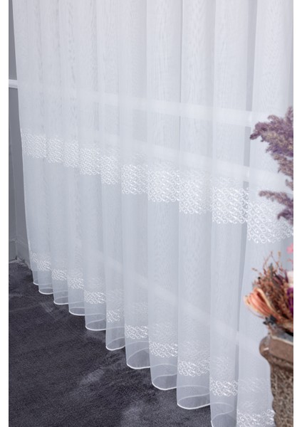 Capella Ekru 1/3 Sık Pileli Işlemeli Ütü Istemez Kırışmaz Yeni Sezon Salon Oda Tül Perdesi fiyatları