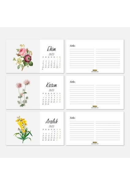 Vintage Çiçekli 2026 Masa Takvimi indirimleri