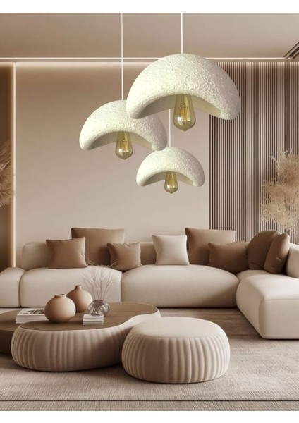 Iskandinav Beton Avize 3'lü Set Sarkıt 30/35/40 cm tam takım