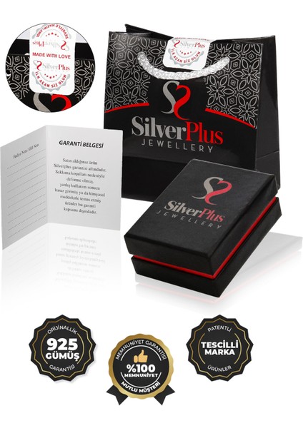 Ortası Desenli Rodyumlu Çift Gümüş Alyans (Tektaş Hediyeli) fiyatları