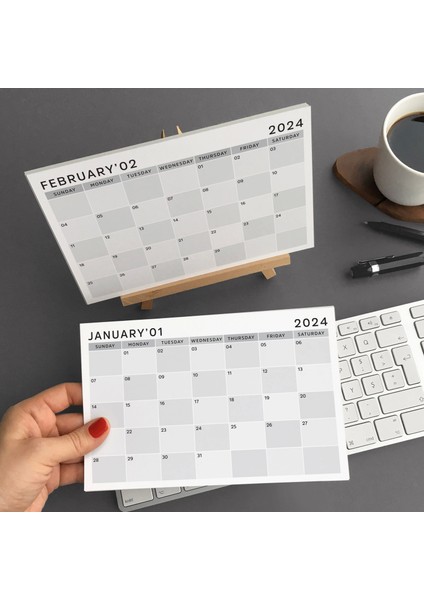 Amerikan Standardı 2025 Masa Takvimi(Pazar Günü Başlangıç),ahşap Şövale Takvim, Grinin Tonları 2025 Masa Takvimi, Aylık Planlamalı Takvim, Yapılacaklar Listesi(Arka Sayfalar)