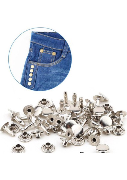 7 mm Nikel Metal Rivet 100 Takım