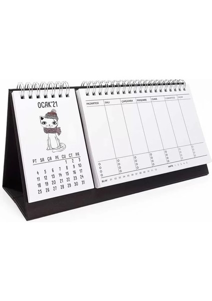 Haftalık Planlayıcı 2026 Masa Takvimi - Kediler