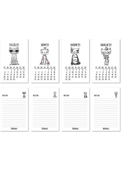 Haftalık Planlayıcı 2026 Masa Takvimi - Kediler fırsatları