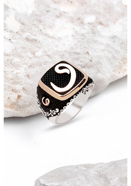 Gümüş Vav Harfli Erkek Yüzük