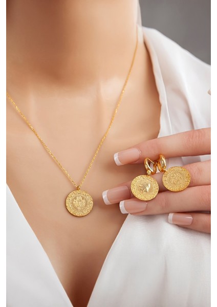 925 Ayar Gümüş Altın Kaplama Çeyrek Bayan Takı Seti fiyatları