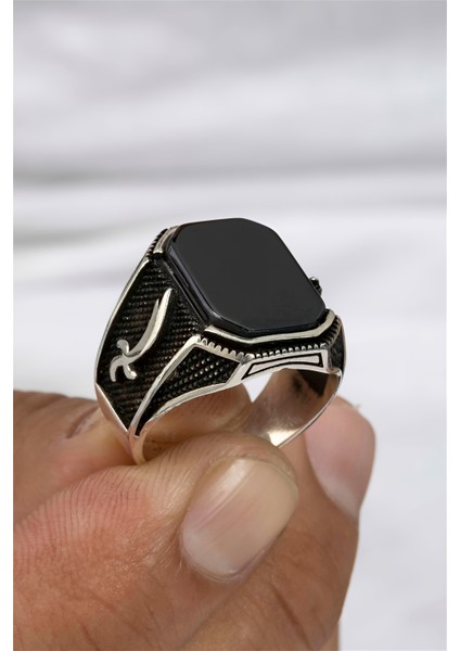Zülfikar Kılıç Motifli Gümüş Erkek Yüzük