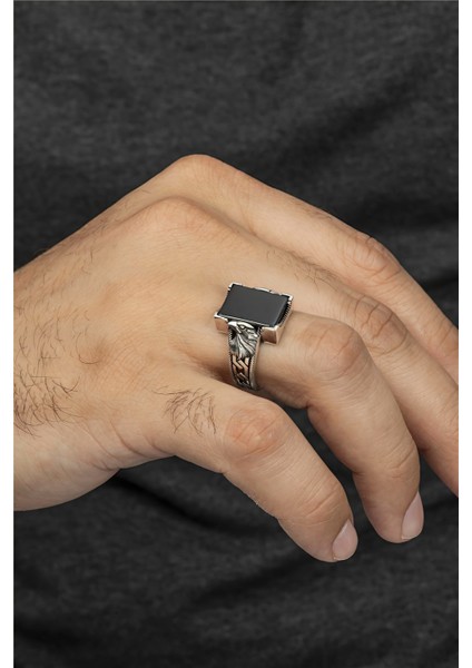 Kartal Motifli 925 Ayar Gümüş Erkek Yüzük fiyatları