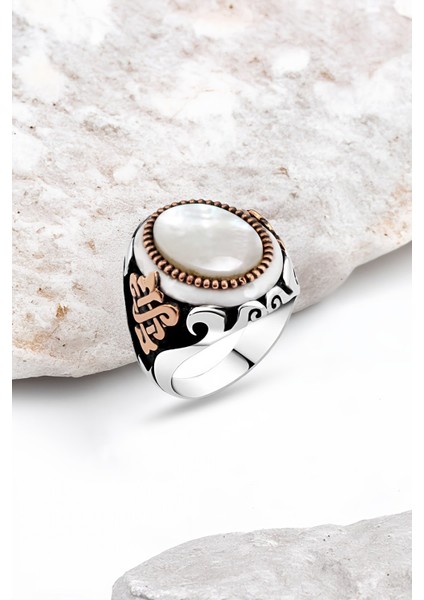 Sedef Taşlı Gümüş Erkek Yüzük