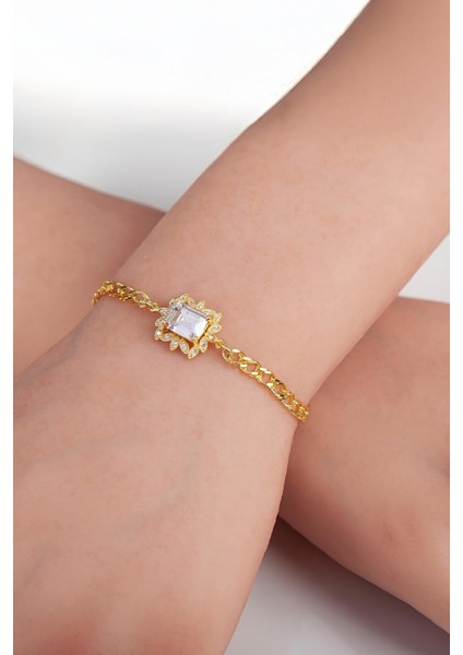 Yaprak Motifli Altın Kaplama 925 Ayar Gümüş Bayan Bileklik fiyatları