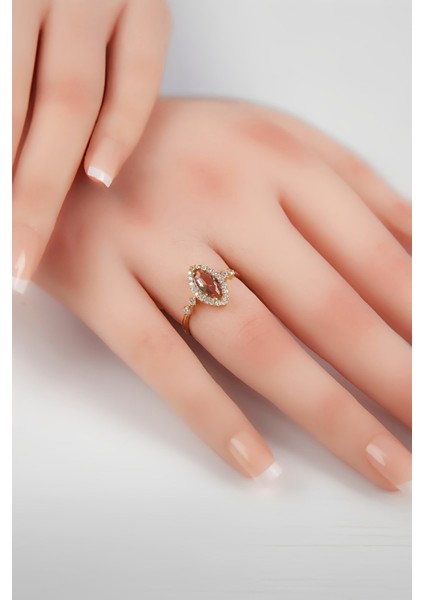 Mekik Zultanit Taşlı Zirkon Süslemeli 925 Ayar Gümüş Altın Renk Bayan Yüzük fiyatları