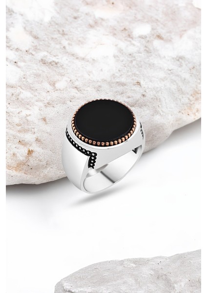 Onix Taşlı Gümüş Erkek Yüzük