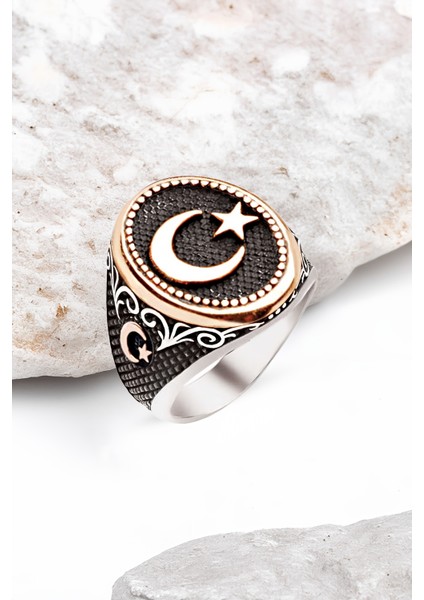 Gümüş Türk Bayrağı Erkek Yüzük