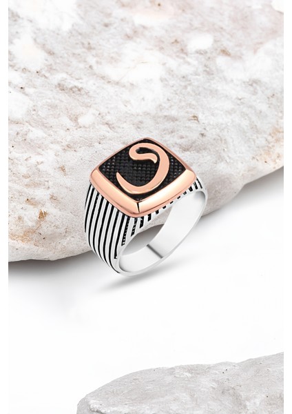 Vav Yazılı Gümüş Erkek Yüzük