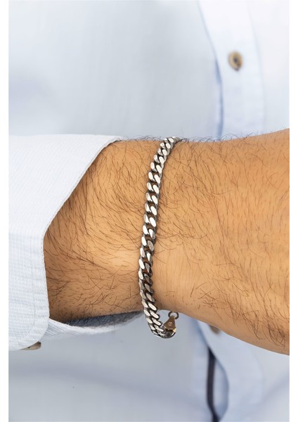 Karartmalı Gurmet Klasik Gümüş Erkek Bileklik modelleri