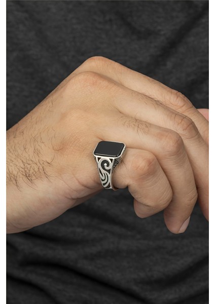 Sarmal Çizgili Gümüş Serçe Parmak Erkek Yüzük fiyatları